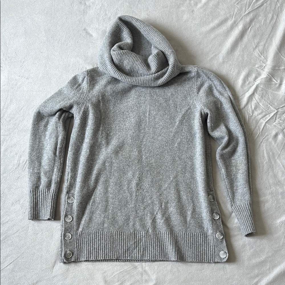 LOFT Light Gray Cowl Neck Sweater